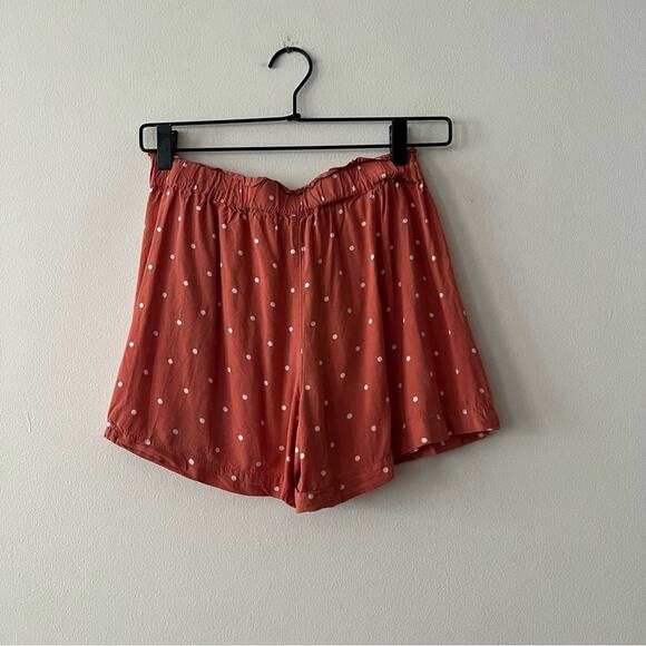 Madewell Drapey Orange Pull-On Shorts in Polka Dot - Picture 6 of 9